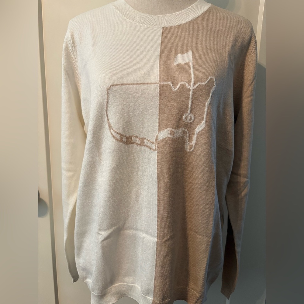Masters - Magnolia Lane  Two-Tone Cream and Tan Sweater in size large